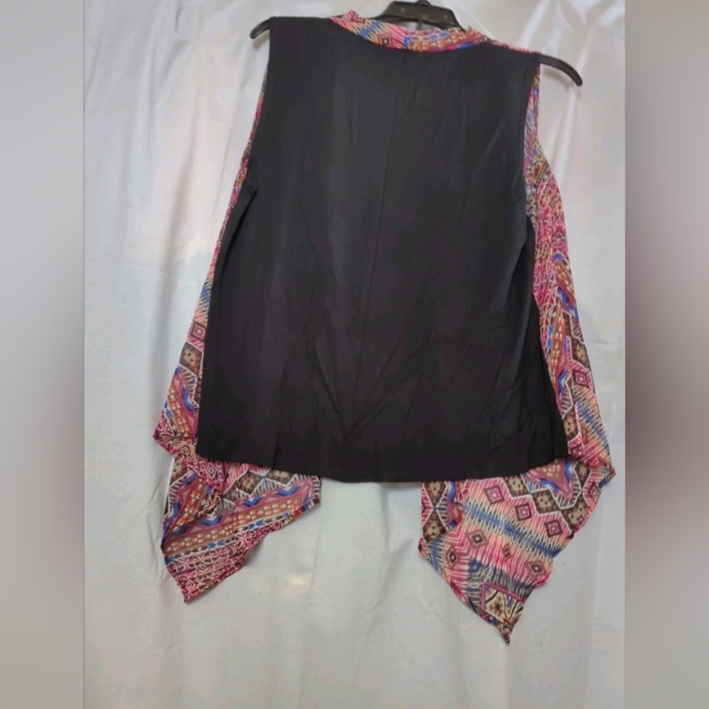 Charming Chenault Sleeveless Open Front Kimono Vest PL Multi Colors NWT USA Made - Picture 4 of 15